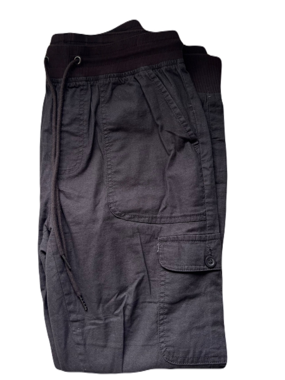 Harlow Black Ribbed Waistband Jogger Pants